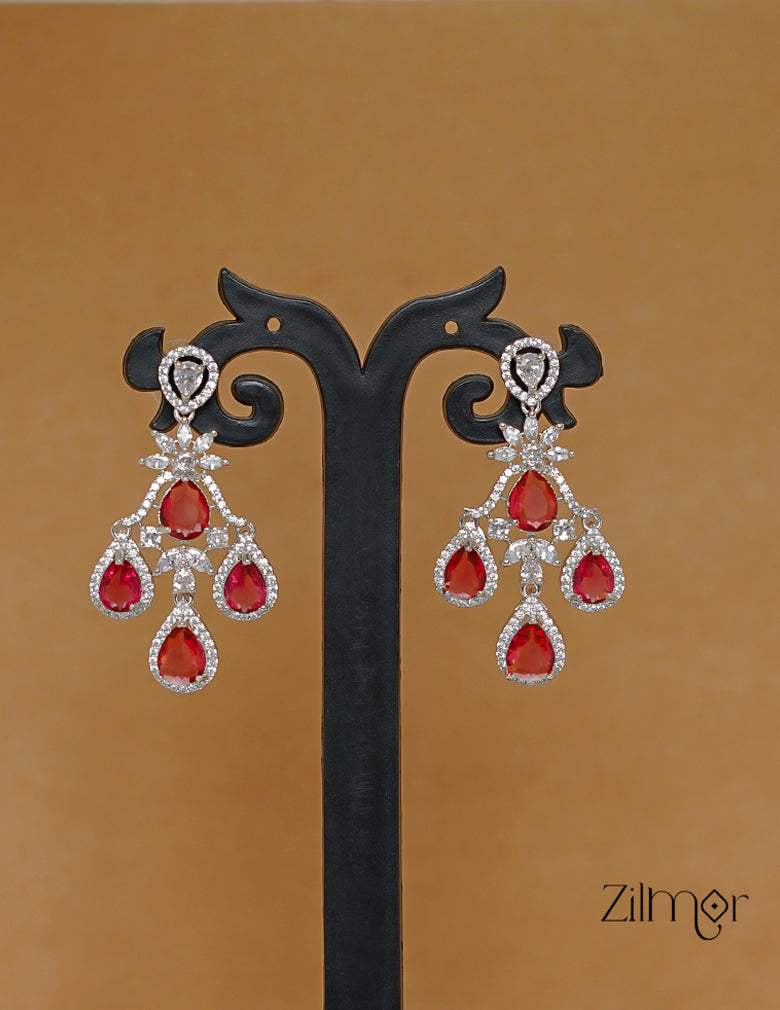 SN1011476 - AD Stone Choker Necklace Earrings Set 4-Zilmor