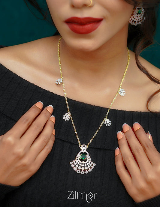SN1011562 - AD Stone  Necklace Earrings Set (color option)