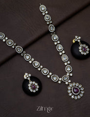 SN101325 - Victorian Stone Necklace Earring Set 1-Zilmor