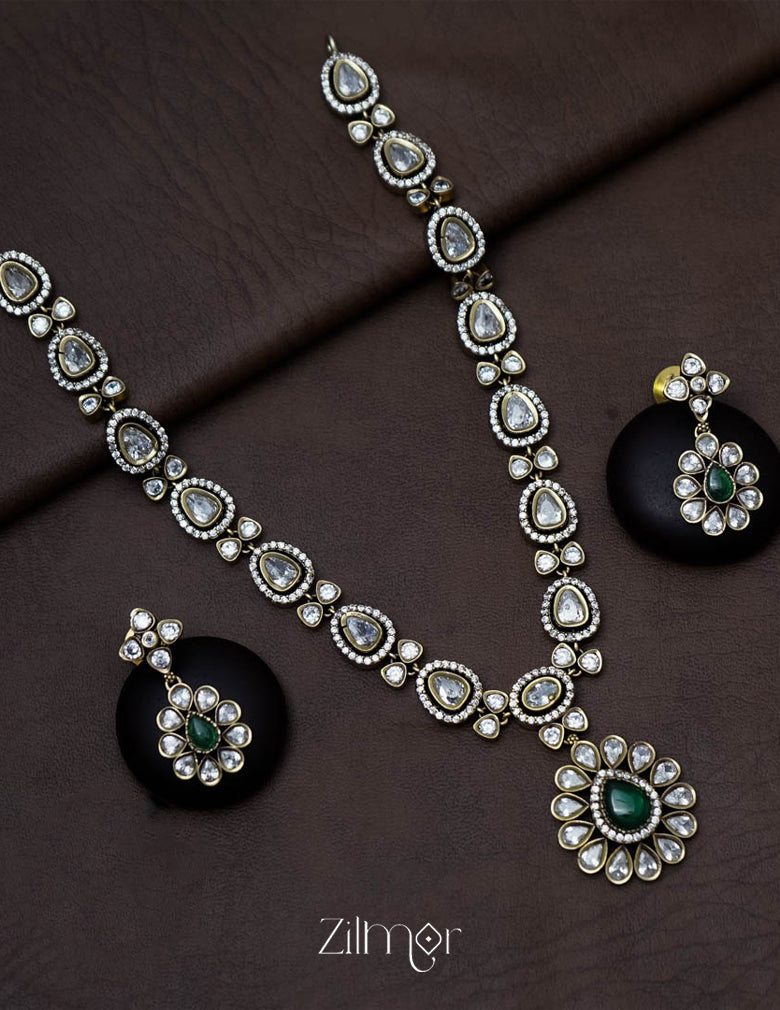 SN101325 - Victorian Stone Necklace Earring Set 2-Zilmor