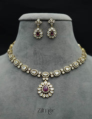 SN101325 - Victorian Stone Necklace Earring Set 3-Zilmor