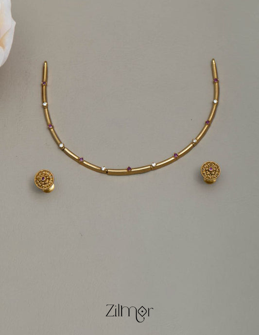 SN101494 - Premium Antique  Ad Necklace with Earrings
