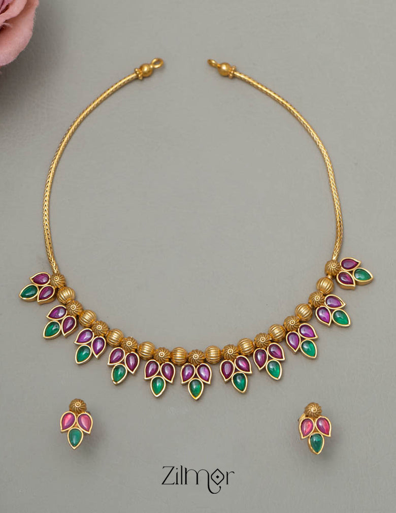 SN101784 - Antique Necklace Earrings Set 4-Zilmor