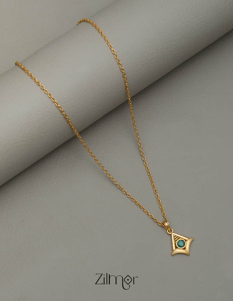 SR100554 - Simple pendant Necklace (color option) 2-Zilmor