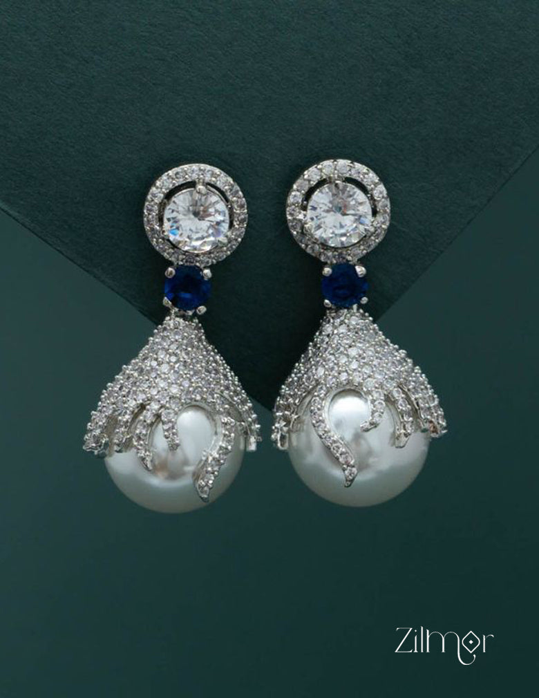 Sasha - AD Stone with Pearl Earrings