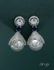 Sasha - AD Stone with Pearl Earrings 3-Zilmor