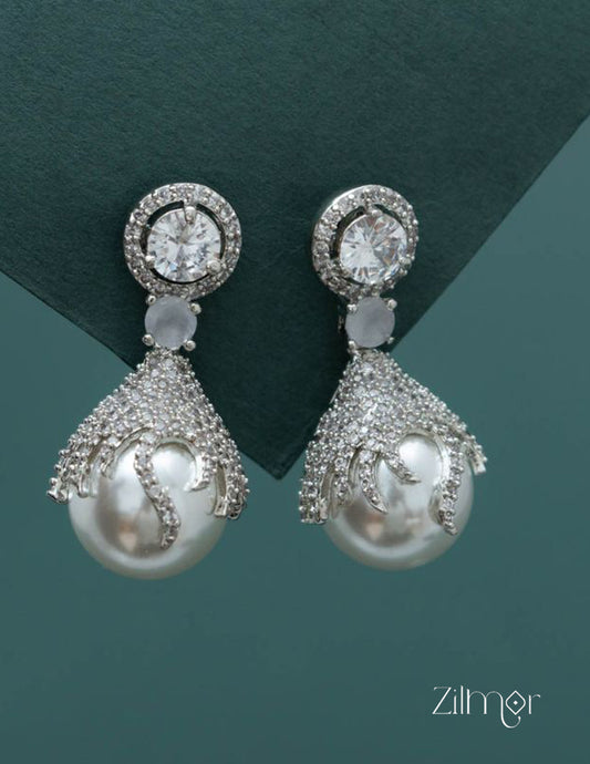Sasha - AD Stone with Pearl Earrings