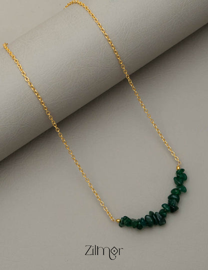 Semiprecious Stone Pendant Necklace (color option) - AS100827 2-Zilmor