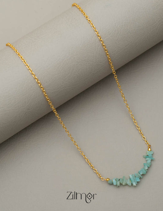 Semiprecious Stone Pendant Necklace (color option) - AS100827