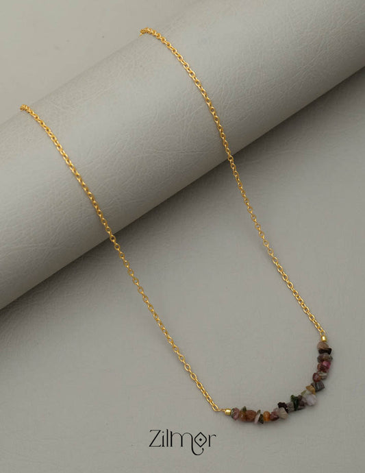 Semiprecious Stone Pendant Necklace (color option) - AS100827
