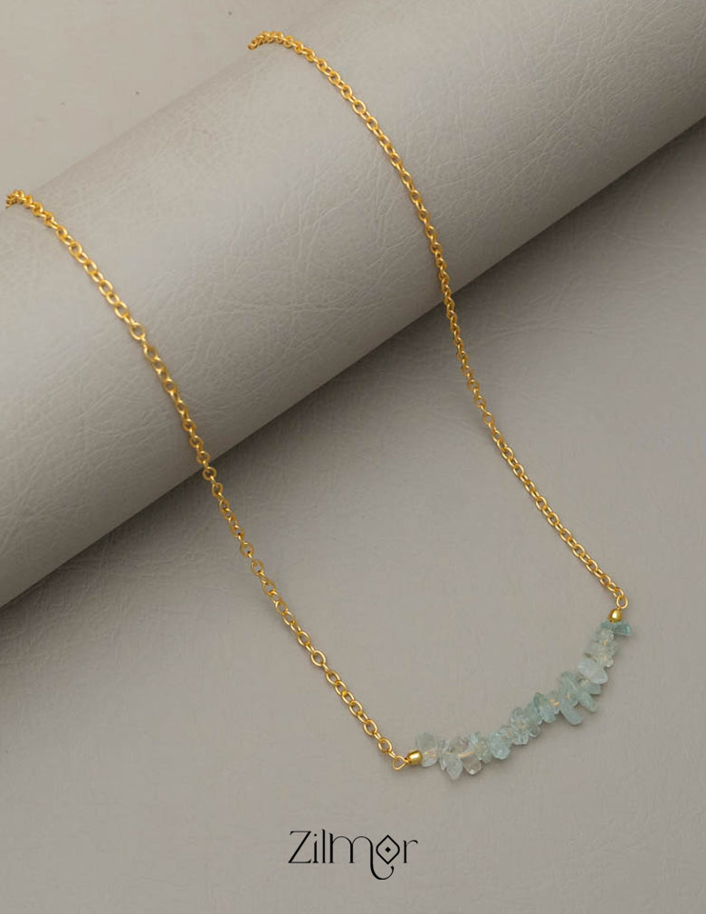 Semiprecious Stone Pendant Necklace (color option) - AS100827 6-Zilmor