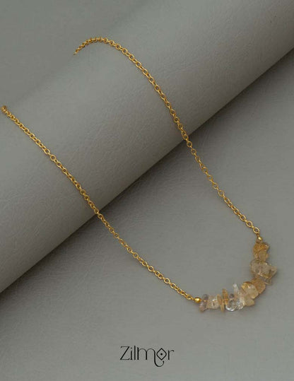 Semiprecious Stone Pendant Necklace (color option) - AS100827 4-Zilmor