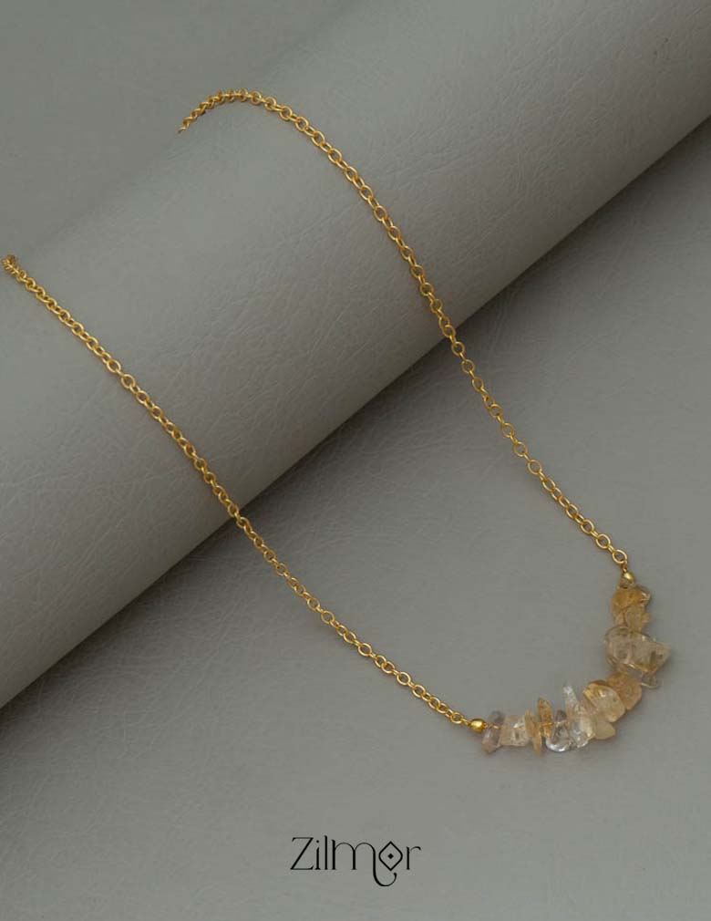 Semiprecious Stone Pendant Necklace (color option) - AS100827 4-Zilmor