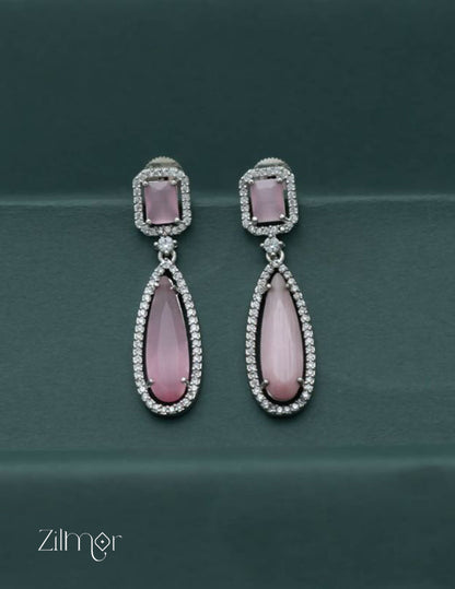 Silver AD Stone Earrings -OT100785 3-Zilmor