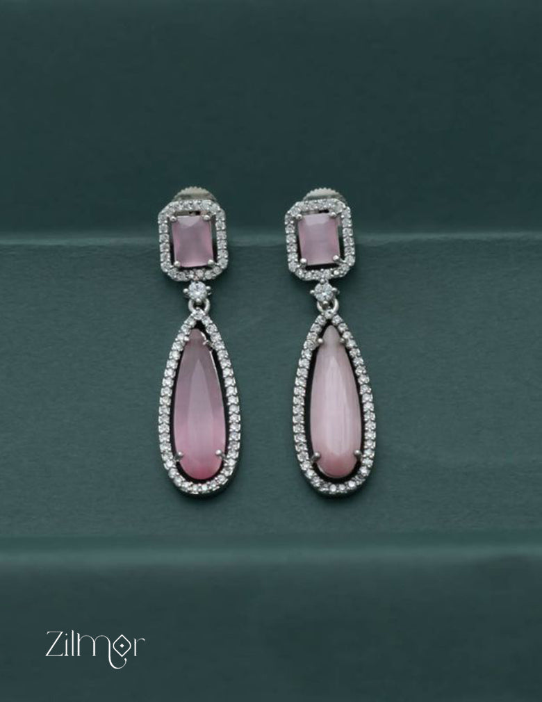Silver AD Stone Earrings -OT100785 3-Zilmor