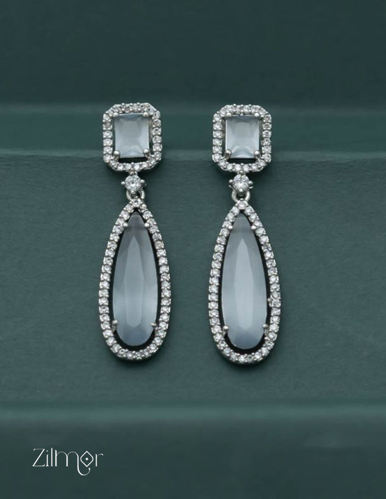 Silver AD Stone Earrings -OT100785 4-Zilmor