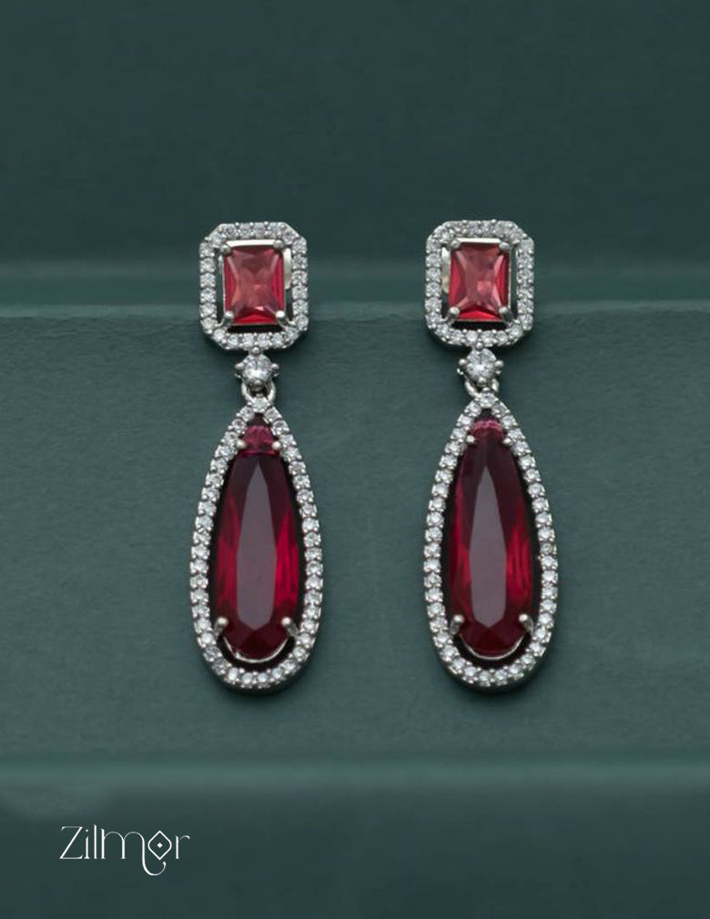 Silver AD Stone Earrings -OT100785 6-Zilmor