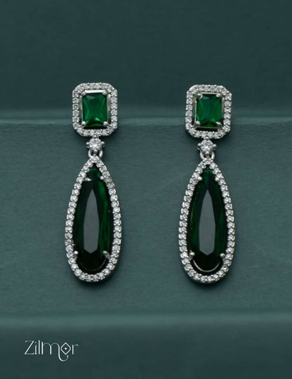 Silver AD Stone Earrings -OT100785 7-Zilmor