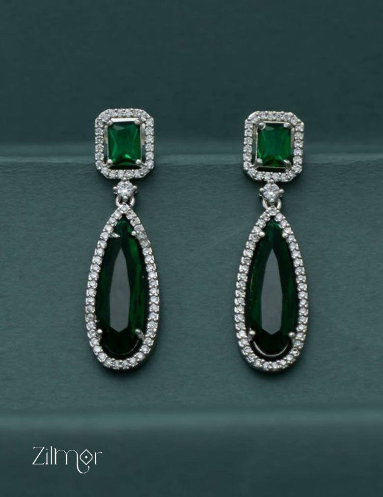 Silver AD Stone Earrings -OT100785 7-Zilmor