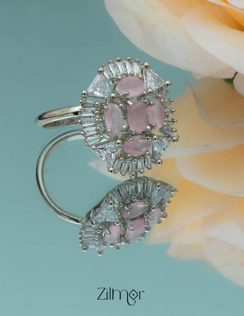 Silvertone AD Ring (color option) -OT100790 8-Zilmor