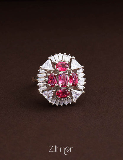 Silvertone AD Ring (color option) -OT100790 4-Zilmor