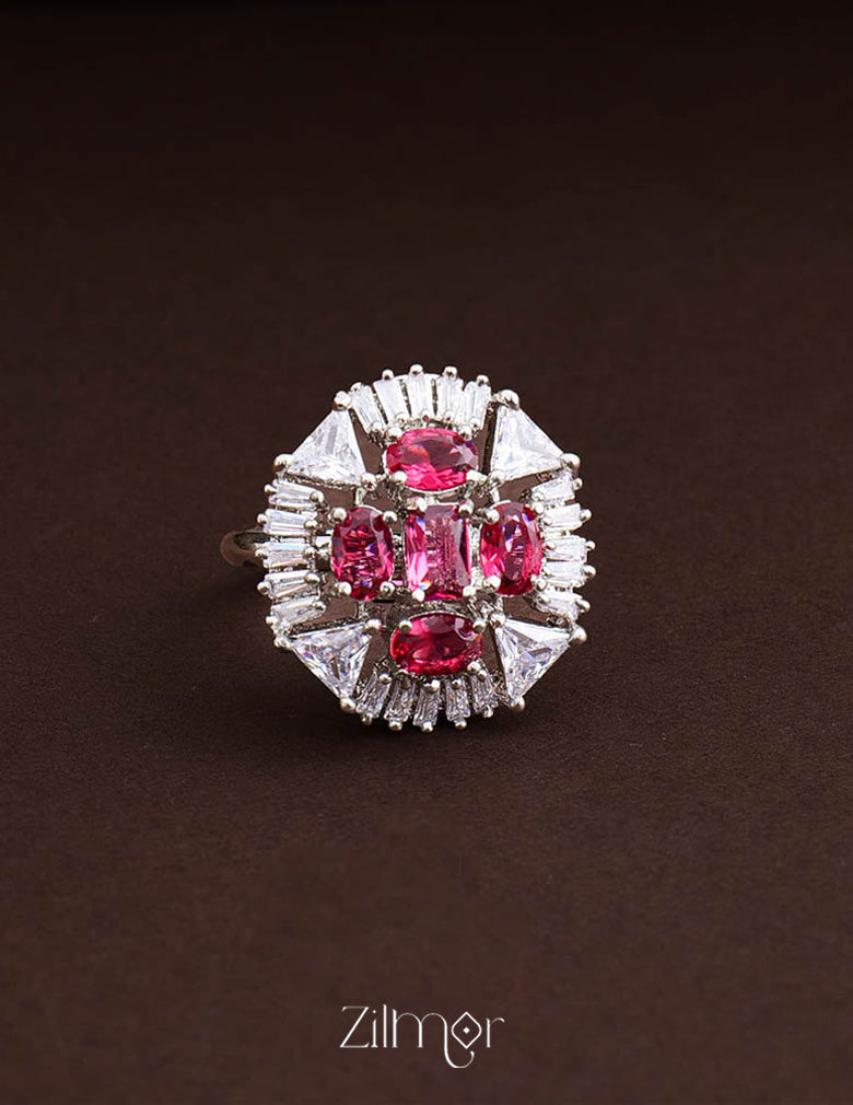 Silvertone AD Ring (color option) -OT100790 4-Zilmor