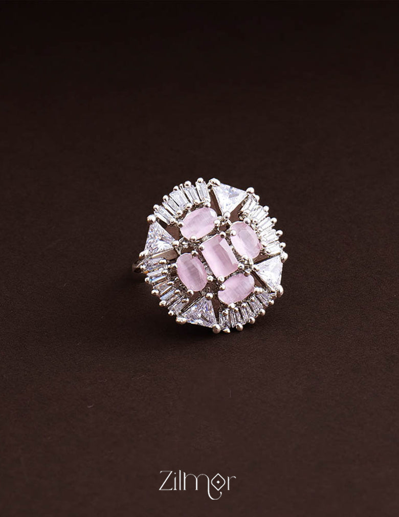 Silvertone AD Ring (color option) -OT100790 5-Zilmor