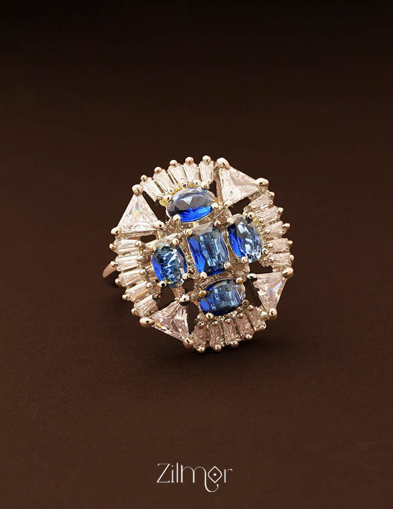 Silvertone AD Ring (color option) -OT100790 7-Zilmor