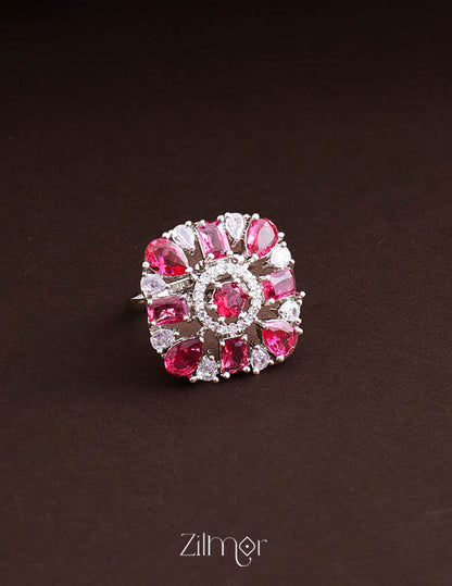 Silvertone AD Ring (color option) - OT100792 2-Zilmor