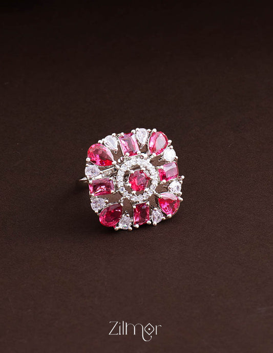 Silvertone AD Ring (color option) - OT100792