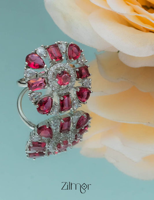 Silvertone AD Ring (color option) - OT100792