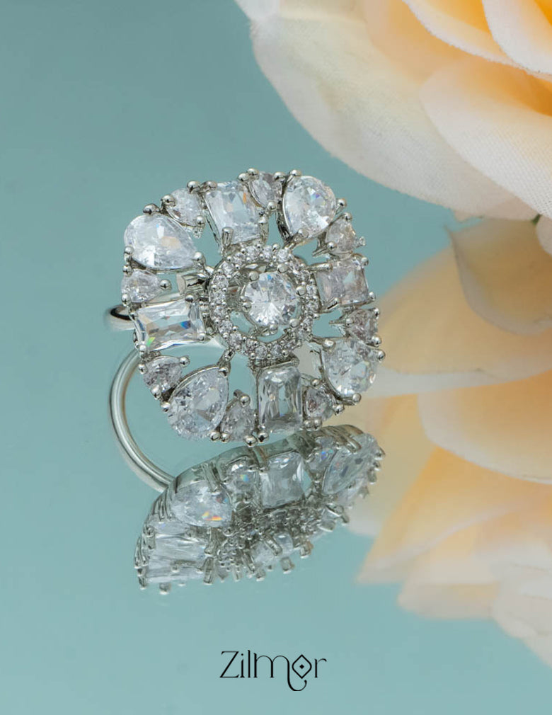 Silvertone AD Ring (color option) - OT100792 5-Zilmor