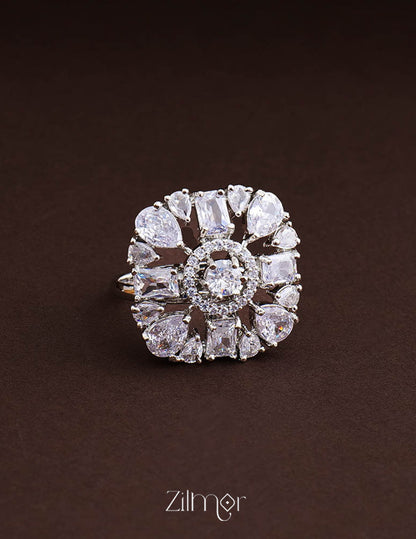 Silvertone AD Ring (color option) - OT100792 8-Zilmor