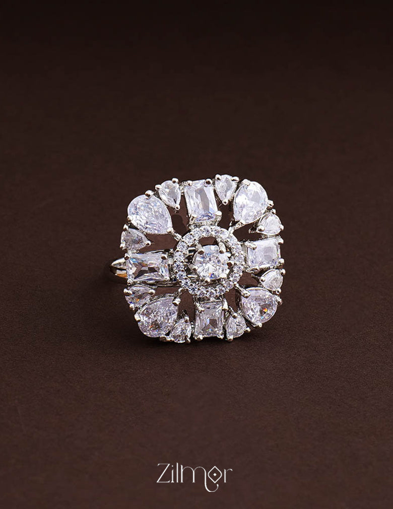 Silvertone AD Ring (color option) - OT100792 8-Zilmor