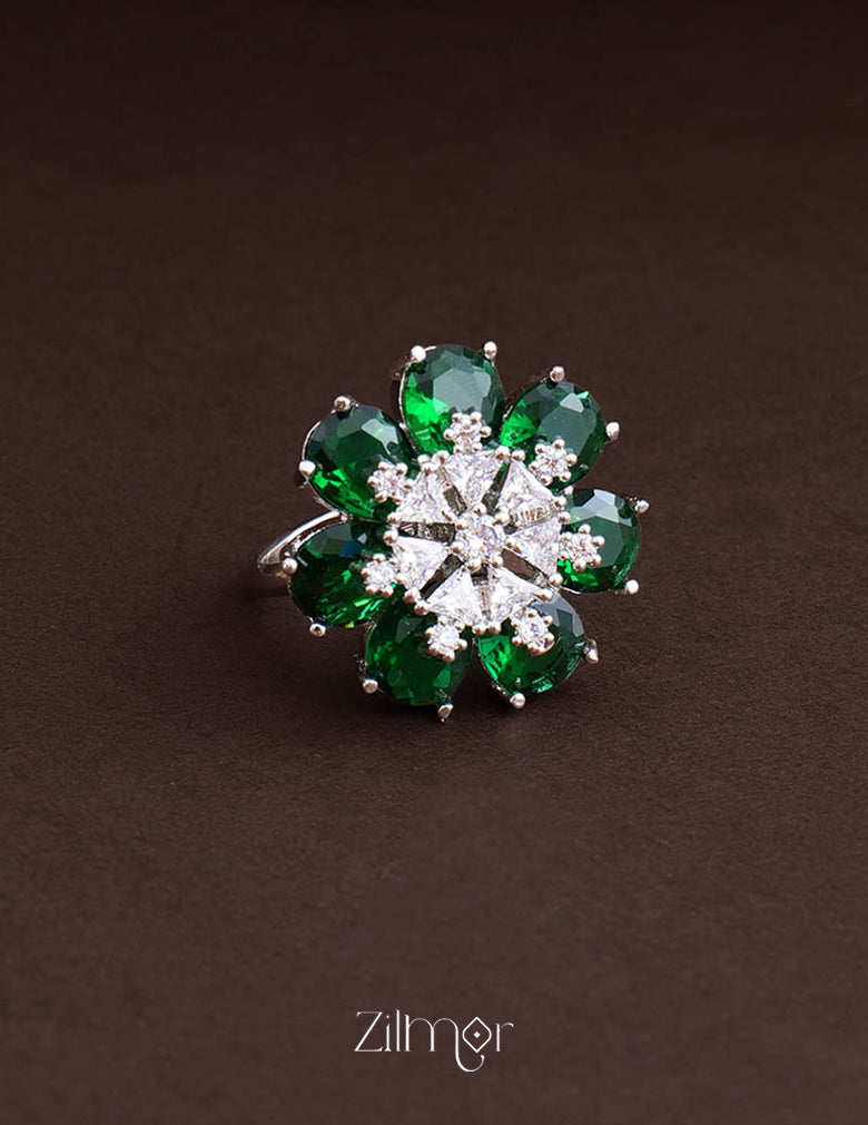 Silvertone AD Ring (color option) - OT100793 11-Zilmor