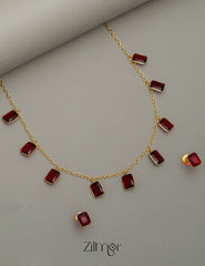Simple Sufi Stone Necklace Earrings Set (color option) - AS100738