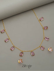 Simple Sufi Stone Necklace Earrings Set (color option) - AS100738