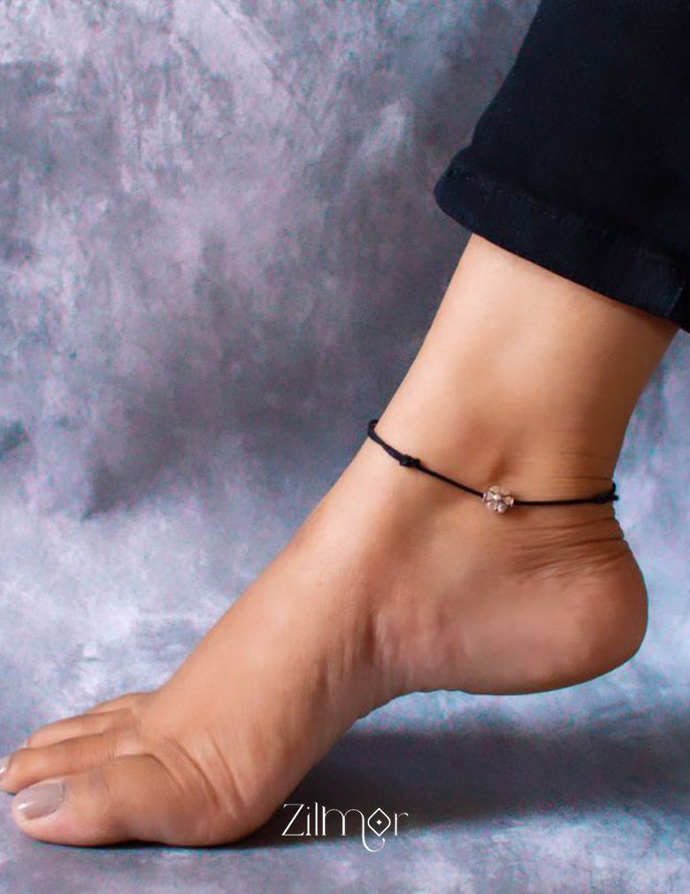 Single flower charm Anklet - KY100460 1-Zilmor