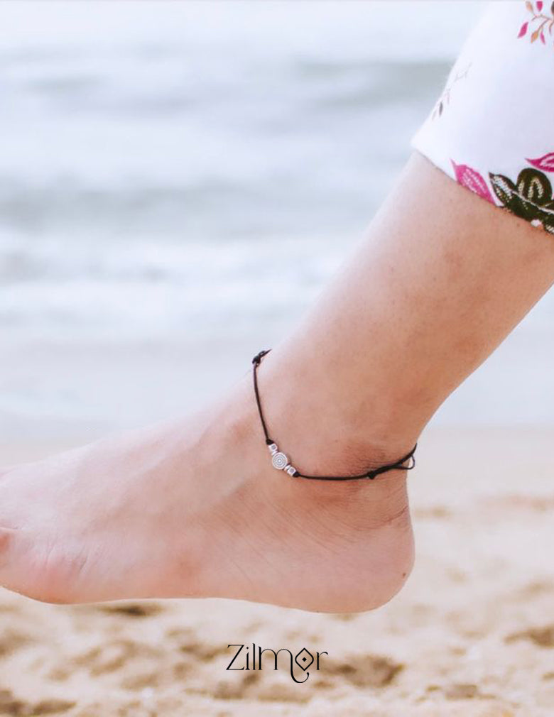 Spiral and Beads Charm Anklet 1-Zilmor