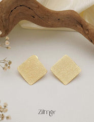 Square Brass  Stud Earrings - AS100730 1-Zilmor