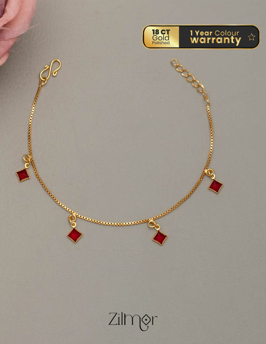 TR101711 - Gold Toned Stone Bracelet