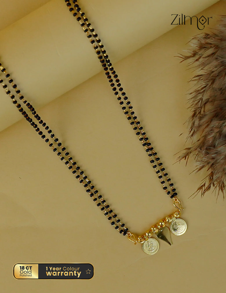 18k gold plated Thaali with Lakshmi Pendant Double Layer Mangalsutra Necklace 