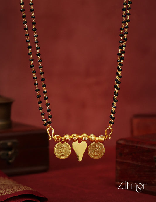 18k Gold plated Thaali with Lakshmi Pendant Double Layer Mangalsutra Necklace 