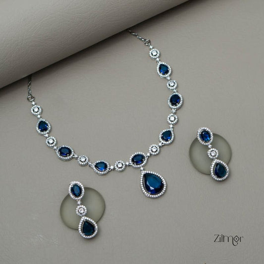 KL101379 - AD Necklace with matching Earrings