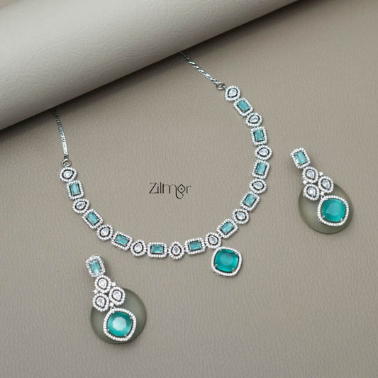 KL101377 - AD Necklace with matching Earrings