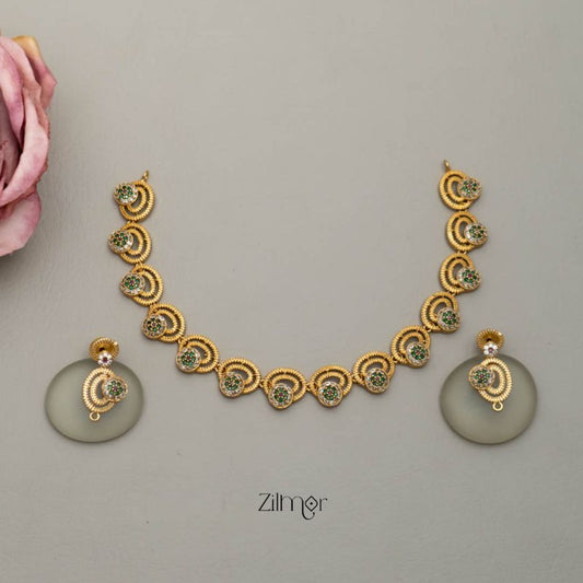 SC101294 - AD Choker/Necklace with matching Earrings