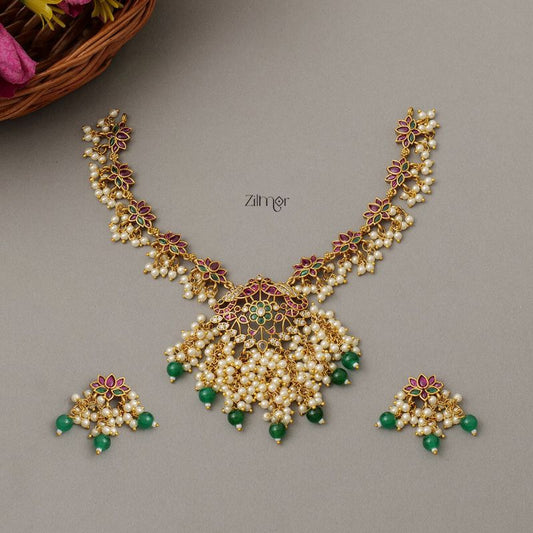 NV100904 - Thamara Long Necklace with matching Earrings