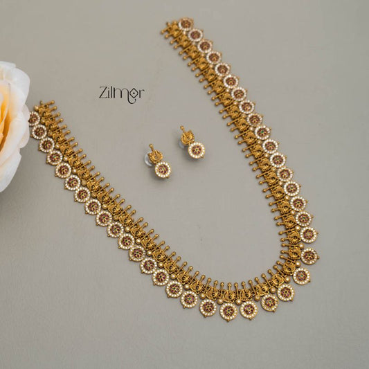 SN101492 - Premium Antique Bridal Necklace with Earrings