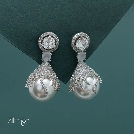 Sasha - AD Stone with Pearl Earrings