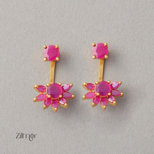 Gold toned Flower Earrings - PE100638